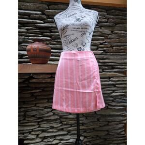 Size L Forever21 Pink and White Stripped Mini SKirt